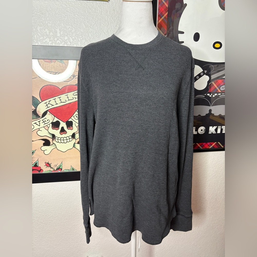 Gap Grey Thermal Long Sleeve Shirt Men’s Casual Fall Winter Outerwear